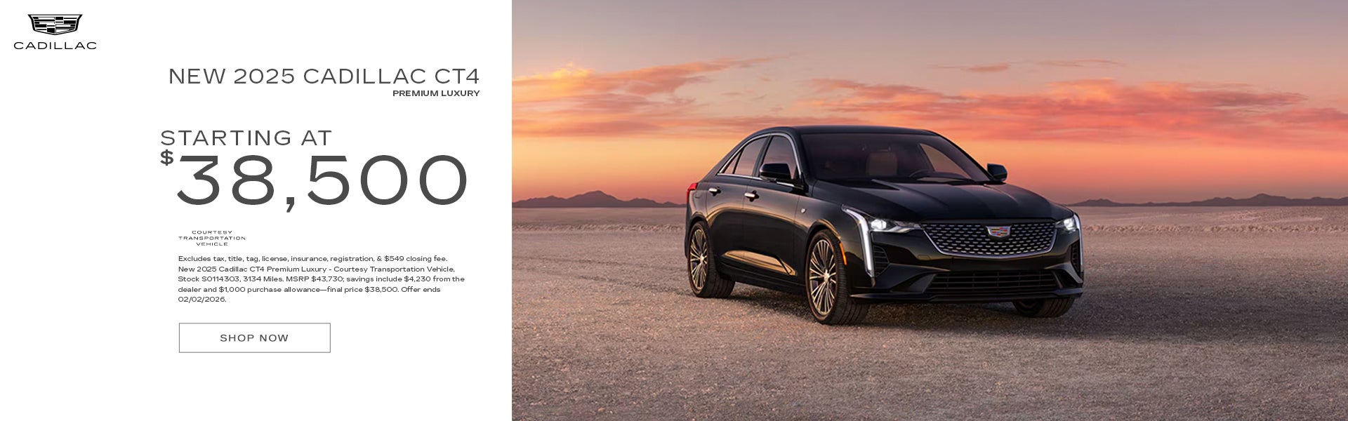 New 2025 Cadillac CT4