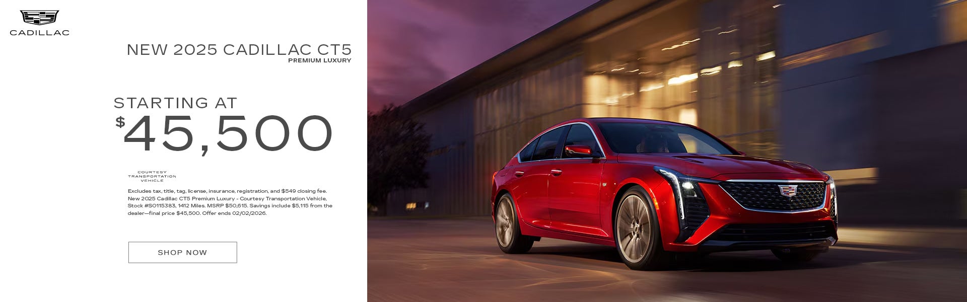 New 2025 Cadillac CT5 